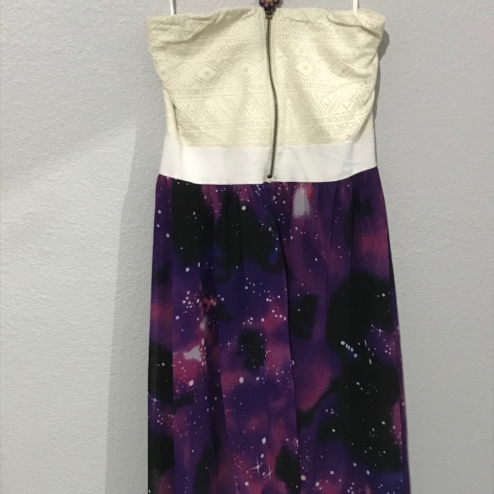 Strapless Galaxy Low High Dress